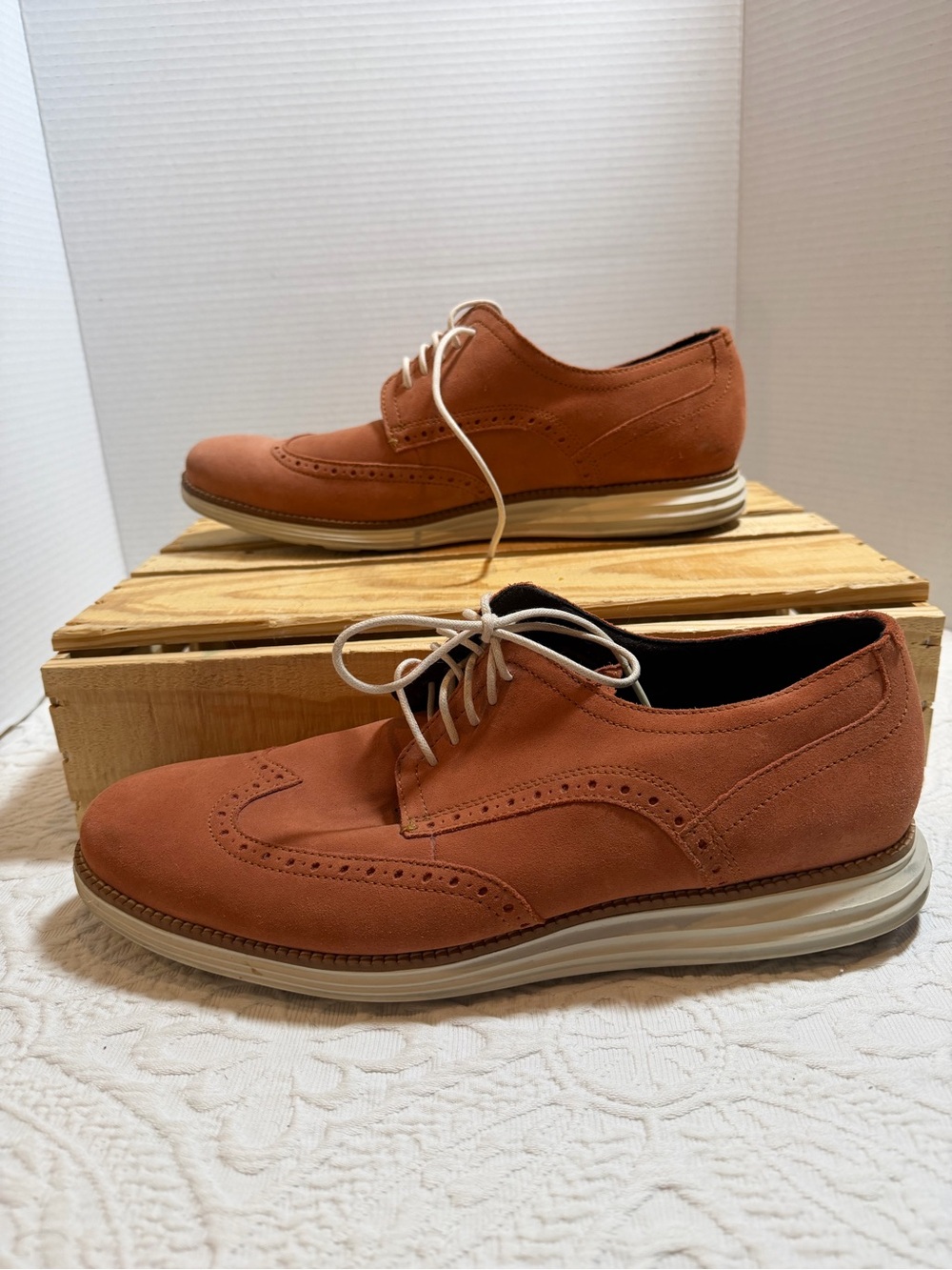 Cole Haan Original Grand Men’s 12M Rust Wingtip Oxford Comfort Shoe